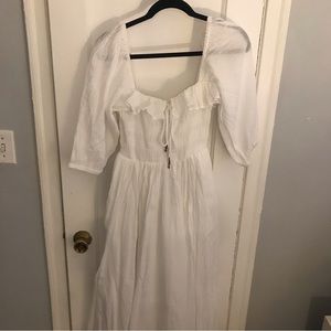 Free People Oasis Midi Dress White Small Cotton